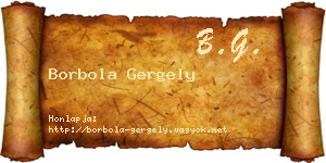 Borbola Gergely névjegykártya