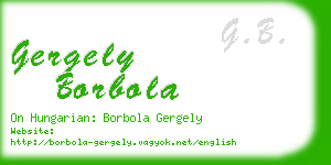 gergely borbola business card